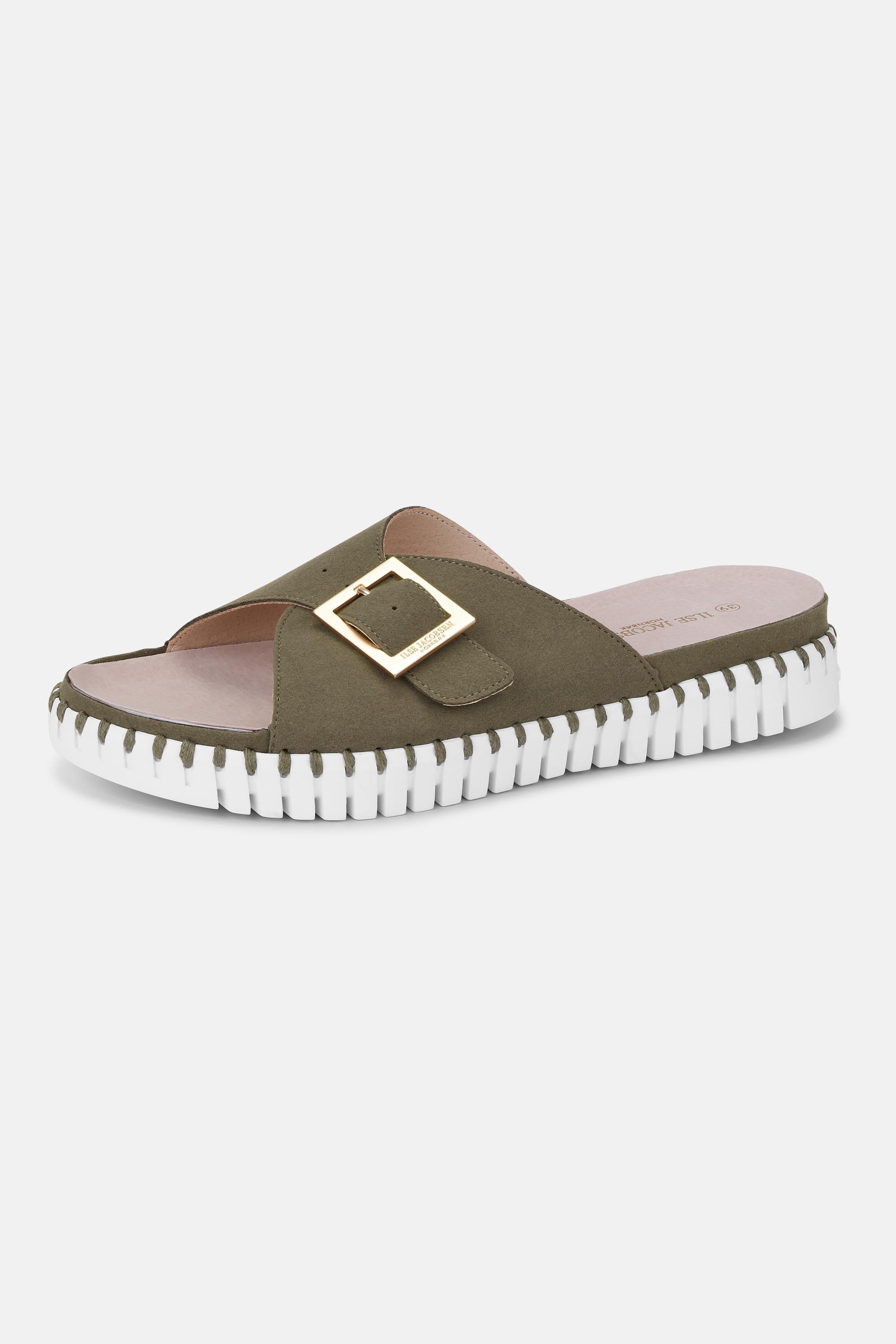 Sandaler Spænde - Deep Olive White